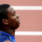 El ecuatoriano Alex Quiñónez tras ganar su serie clasificatoria de los 200 metros planos, en el Estadio Olímpico de Londres.
