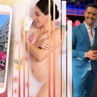 Con su hija, Kate y su compañero, Carlos Luis Andrade.