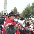 El presidente de la Conaie, Leonidas Iza, en declaraciones en Cotopaxi.