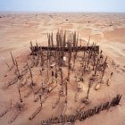 Imagen aérea del cementerio de Xiaohe.