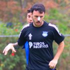 El capitán de los azules, Sebastián Rodríguez, entrenó a la par de sus compañeros.