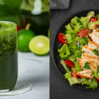 Jugo verde vs. ensalada