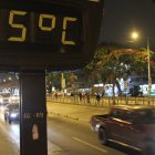 La temperatura en un tramo de la avenida 25 de Julio, el sur de Guayaquil, a las 20:00 del jueves 11 de noviembre de 2021.