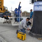 Control. Una de las vallas que el Cabildo clausuró y retiró.