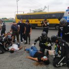 En el simulacro de accidente se puso en escena imágenes que se observan casi a diario en muchas vías de la ciudad.