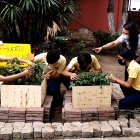 Alumnos de la Unidad Educativa Santiago Mayor están participando en el evento.