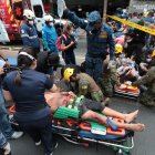 XII simulacro para eventos catastróficos en Guayaquil. Las actividades se han realizado en distintos puntos de la ciudad. Los bomberos hicieron el despliegue en una situación en las calles Los Ríos y Hurtado.