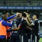 Los jugadores de Emelec celebran uno de los goles ante el Manta en el cierre de la segunda etapa de la LigaPro.
