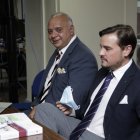 Audiencia. El exasambleísta Galo Lara y su abogado Eduardo León durante la audiencia en la Corte Nacional.