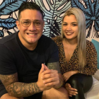 Carlos José Matamoros y su nueva pareja.