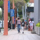 Los postes. Están pintados en la Víctor Emilio Estrada, desde la calle Las Monjas hasta Guayarte; y en algunas calles laterales, como Bálsamos.