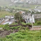 Deslizamiento de de tierra en una calle del sector de Atucucho