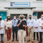 Figura. La alcaldesa durante la inauguración del área de consulta externa del
Hospital Bicentenario.