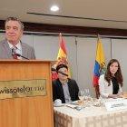 El ministro de Trabajo, Patricio Donoso, durante un desayuno con la Cámara Oficial Española de Comercio (Camespa), en Quito.
