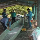 Bolívar Lucitante mantiene su taller en Rocafuerte, donde está a cargo de construir las embarcaciones.