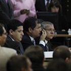El expresidente Rafael Correa, durante una audiencia por el juicio a diario El Universo en 2011
