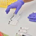 Un trabajador sanitario durante unas pruebas de tests de antígenos en España.