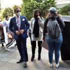 Acción. Familiares y amigos de la modelo manabita piden justicia en el caso de su muerte.