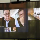 Diligencia. Alecksey Mosquera y su abogado durante la audiencia celebrada la tarde de este 5 de enero de 2021.