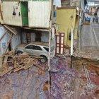 Afectados. Al menos cuatro casas colapsaron por el hundimiento en Zaruma.