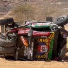 Así quedó el prototipo del ecuatoriano en medio del desierto donde se disputaba la etapa 10