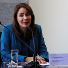La ministra de Telecomunicaciones, Vianna Maino, durante un acto, en Quito