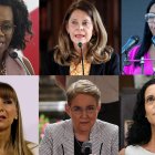 (Arriba-der. a izq.) la vicepresidente de Costa Rica, Epsy Campbell Barr, la vicepresidenta de Colombia, Marta Lucía Ramírez, la vicepresidente de Venezuela, Delcy Rodríguez y de (abajo-der. a izq.) la ministra de Justicia de Paraguay, Carla Bacigalupo, la ministra de Gobierno, Alexandra Vela y la ministra de Economía y Finanzas de Uruguay, Azucena Arbeleche.