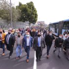 Los conductores profesionales se movilizaron primero a la Asamblea Nacional y luego acudieron a la Prefectura.