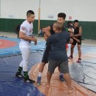 Rivas entrena en Portoviejo con la selección provincial para el Nacional que abre el calendario local de lucha.