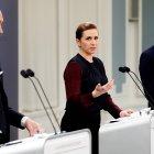 La primera ministra danesa, Mette Frederiksen durante una rueda de prensa sobre la situación del coronavirus en Copenhagen, el 26 de enero de 2022