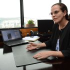La ministra de Educación, María Brown Pérez, en junio de 2021 en su despacho. La autoridad detalló en entrevista virtual la situación de los planteles de Guayaquil.