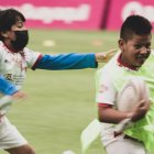 Los niños, durante el aprendizaje de rugby, demostraron condiciones innatas en velocidad y para evadir a los rivales, factores claves para la práctica de este deporte.