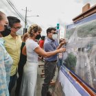 La alcaldesa, en la inauguración de una "solución vial" que conecta la Perimetral con la Espol.