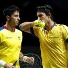 Los ecuatorianos Diego Hidalgo (d) y Gonzalo Escobar compitieron en dobles en las finales de la Copa Davis del año pasado.
