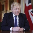 Imagen facilitada por el servicio de prensa del Gobierno británico, de la declaración del primer ministro Boris Johnson sobre el ataque ruso a Ucrania.