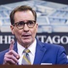 Fotografía de archivo, tomada el pasado 14 de febrero, en la que se registró al portavoz del Pentágono, John Kirby, en Arlington