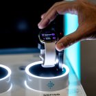 Fotografía de archivo de un reloj inteligente Fitbit.