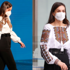 La reina Letizia ha querido expresar este jueves su solidaridad y la de la sociedad española con Ucrania luciendo una camisa realizada en este país y adornada con sus tradicionales bordados durante la entrega de ayudas de la Fundación Mutua Madrileña a ONG sociales.