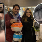 El día en que Eduardo y Ana, familiares de Érica, recibieron a las mascotas en España.