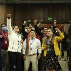 Los legisladores de Pachakutik, que impulsaron el informe sobre las amnistías, fueron los más contentos con su aprobación.