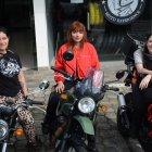 Michelle Merizalde, Salomé Loaiza y María Victoria Dávila participan en "rodadas" y buscan incentivar la práctica del motociclismo.