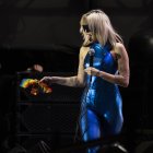 La artista estadounidense Miley Cyrus actúa, el 19 de marzo de 2022, durante el cierre del segundo día del festival Lollapalooza 2022, en el Parque Bicentenario de Cerrillos, en Santiago (Chile).