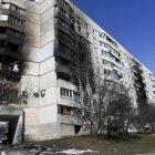 Edificio bombardeado en la ciudad de Jarcov