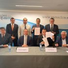 Reunión.- Los líderes de los gremios de bananos que se reunieron en Bruselas.