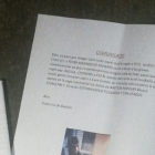 El ‘comunicado’ estaba firmado por “todos los de Bastión”, presuntamente dirigido a “los gatos”.