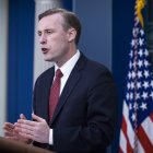 El asesor de Seguridad Nacional de Estados Unidos, Jake Sulllivan, habla en conferencia de prensa en la Casa Blanca en Washington (EE.UU.), este 4 de abril de 2022.