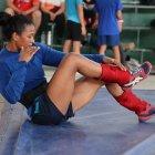 La luchadora ecuatoriana Lissette Antes durante una de sus jornadas de preparación de cara al Campeonato Panamericano Sénior, que se celebrará en mayo en suelo mexicano.