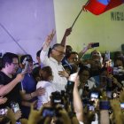 Semblante. Un vigoroso Jorge Glas se dirigió a sus simpatizantes a su llegada a Guayaquil.