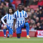 Moisés Caicedo, jugador ecuatoriano del Brighton, minutos antes del partido ante el Arsenal.