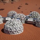 otografía cedida por FanIOT que muestra una recreación virtual de "Solar54", una base científica ubicada en la provincia argentina de La Rioja que simulará las condiciones de vida en Marte.